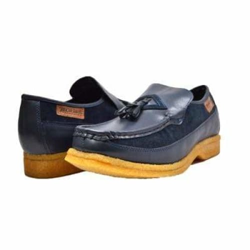 British Walkers Brooklyn Men s Navy Blue Leather and Suede Crepe Sole Slip On Supply