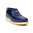 British Walkers Apollo Croc Men s Navy Blue Crocodile Leather and Suede Crepe Sole Boots For Sale