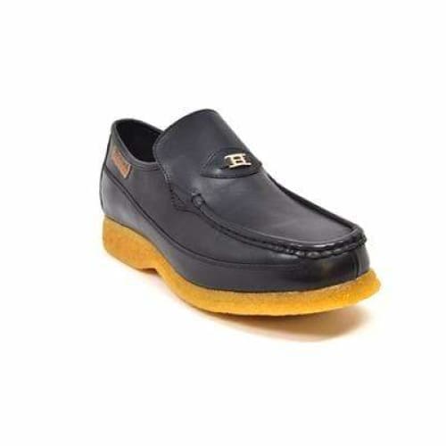 British Walkers Power Men s Black Leather Crepe Sole Slip Ons For Sale