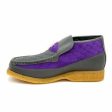 British Walkers Checkers Men s Gray and Purple Leather and Suede Slip On Online Hot Sale