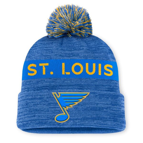 ST. LOUIS BLUES FANATICS AUTHENTIC PRO HERITAGE RINK POM KNIT Online Hot Sale