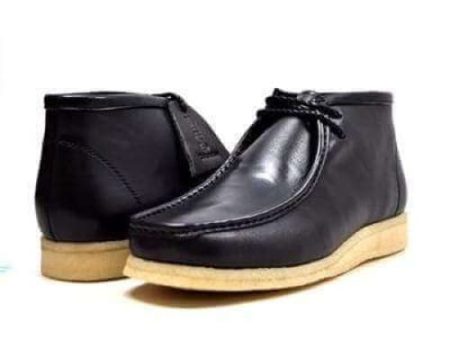 British Walkers Wallabee Boots Men s Black Leather High Top Online now