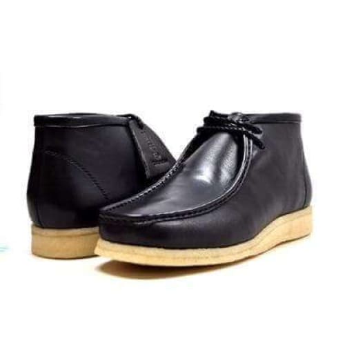 British Walkers Wallabee Boots Men s Black Leather High Top Online now