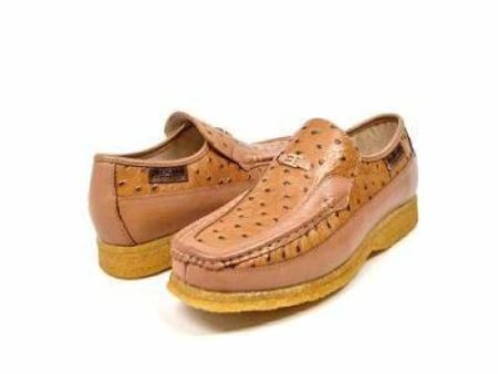 British Walkers Harlem Men s Cognac Tan Leather Crepe Sole Slip On Shoes Discount