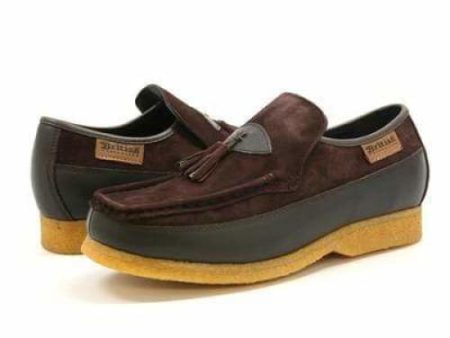 British Walkers King Men s Old School Brown Suede Slip On Shoes For Cheap