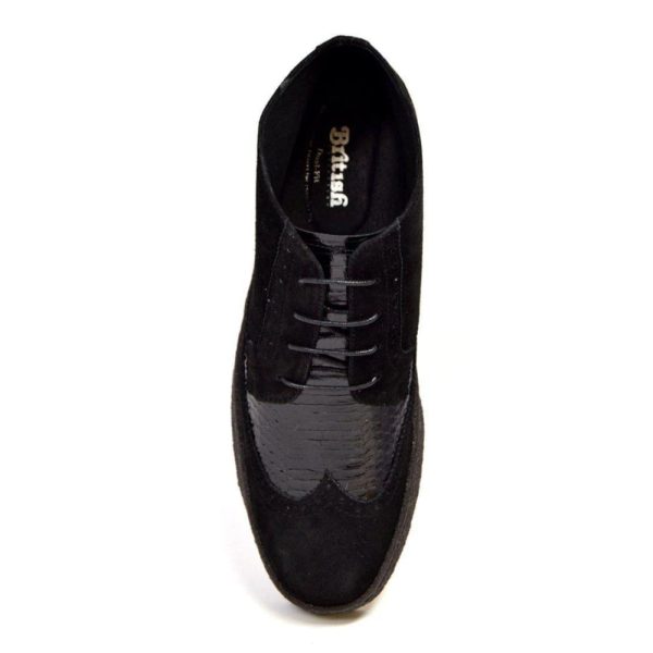 British Walkers Men s Wingtip Black Snake Skin & Suede For Sale