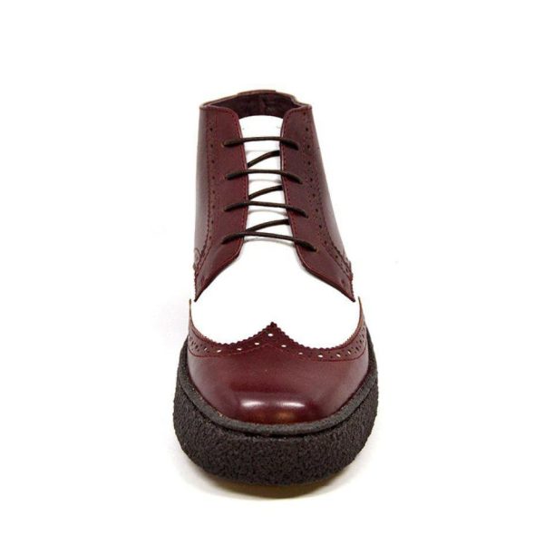 British Walkers Men s Wingtip Burgundy & White For Cheap