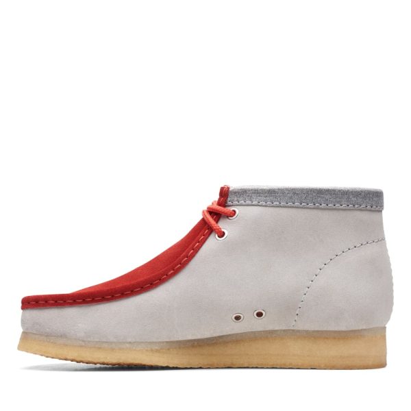 Clarks Originals Wallabee Boots VCY Men s Red and Gray Suede 26165076 For Discount