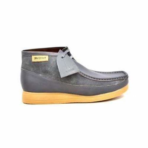 British Walkers New Castle Wallabee Boots Men s Gray Leather and Suede Sale