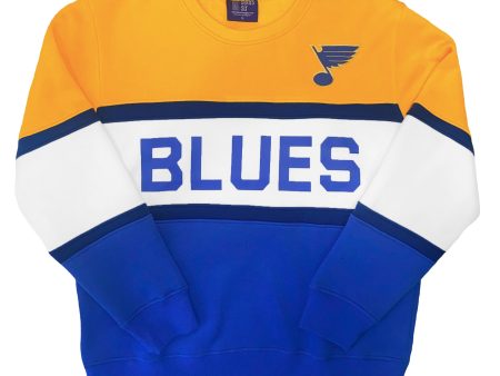 ST. LOUIS BLUES SERIES SIX OZZY STRIPED CREW - AIRFORCE BLUE   GOLD Online now