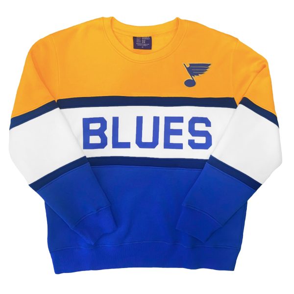 ST. LOUIS BLUES SERIES SIX OZZY STRIPED CREW - AIRFORCE BLUE   GOLD Online now