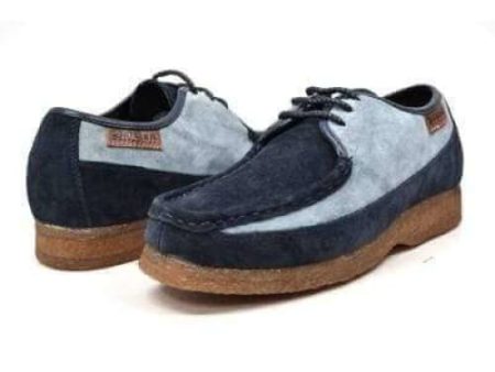 British Walkers Crown Men s Navy and Light Blue Suede Crepe Sole Low Top Shoes Online Sale