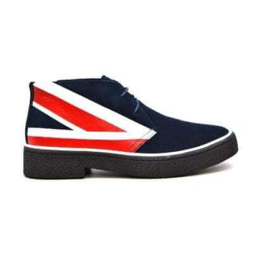 British Walkers Playboy Union Jack Men s Red White and Blue Suede Fashion