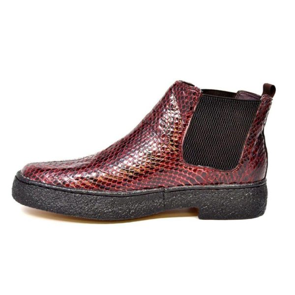 British Walkers Soho Limited Edition Men s Burgundy Snake Skin Leather Boots Sale