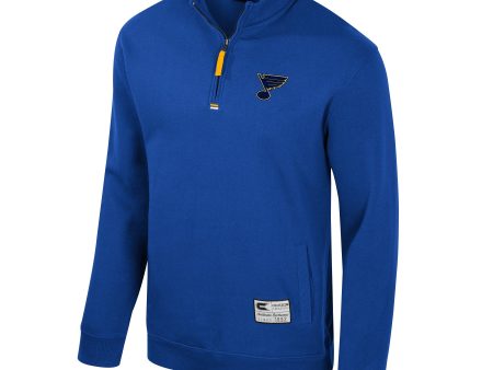 ST. LOUIS BLUES ZION FLEECE QUARTER ZIP - ROYAL Hot on Sale