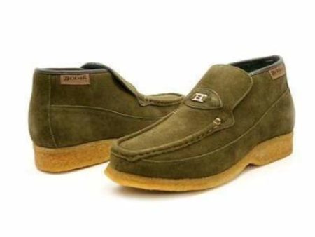 British Walkers Checkers Men s Olive Green Suede Slip Ons Online