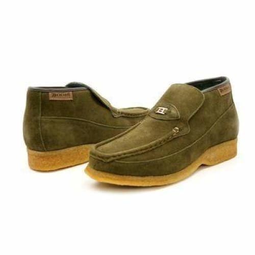 British Walkers Checkers Men s Olive Green Suede Slip Ons Online