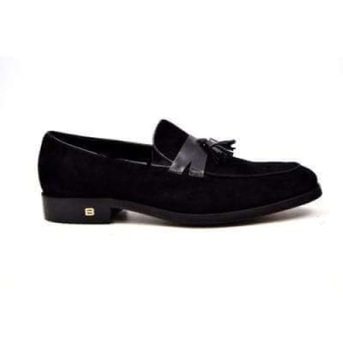 British Walkers Space Men s Black Suede and Leather Sophisticated Crepe Sole Loafers on Sale