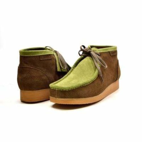 British Walkers New Castle Wallabee Boots Men s Forest Green and Olive Suede Cheap