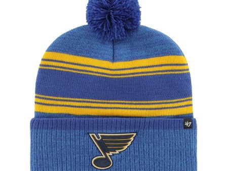 ST. LOUIS BLUES 47  NOTE FADE STRIPED POM KNIT BEANIE - ROYAL For Cheap