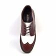 British Walkers Wingtip Two Tone Burgundy and White Leather For Cheap