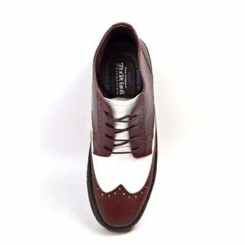 British Walkers Wingtip Two Tone Burgundy and White Leather For Cheap