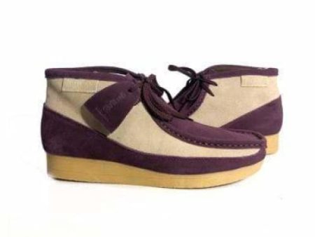 British Walkers New Castle Wallabee Boots Men s Beige and Burgundy Suede Online Hot Sale