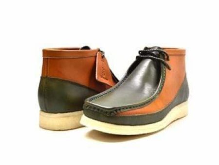 British Walkers Walker 100 Wallabee Boots Men s Green and Tan Leather Cheap