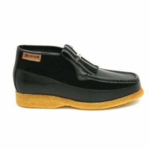 British Walkers Apollo Men s Black Leather and Suede Crepe Sole Slip On Boots Supply