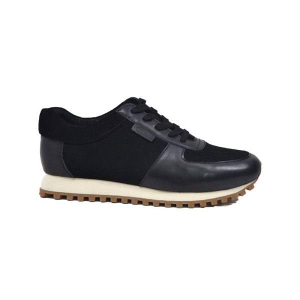 British Walkers Surrey Men s Black Leather and Suede Sneakers Online