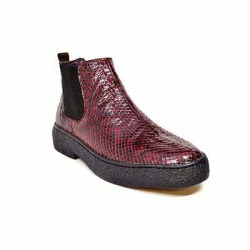 British Walkers Soho Men s Burgundy Snake Skin Custom Made Boots Online Sale