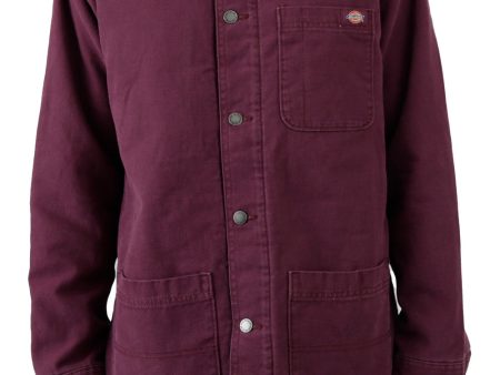 (TCR04SRW) Stonewashed Duck Lined Chore Coat - Stonewashd Grape Wine Online