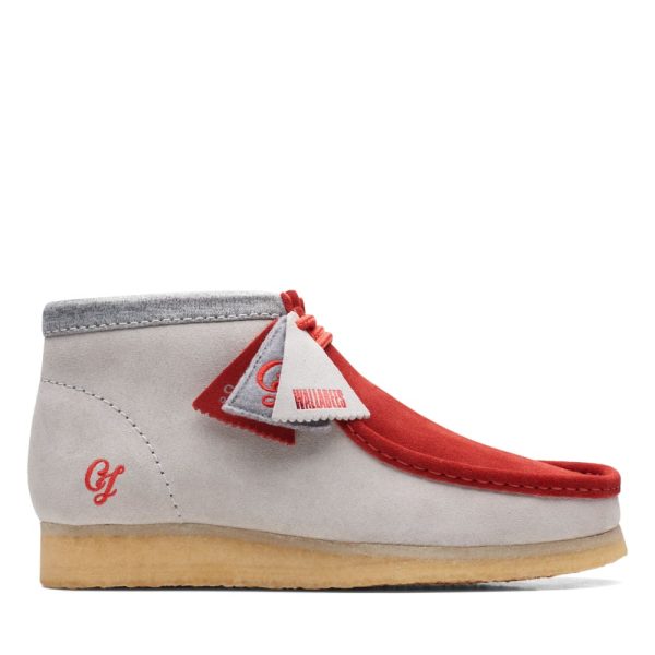 Clarks Originals Wallabee Boots VCY Men s Red and Gray Suede 26165076 For Discount