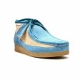 British Walkers New Castle Wallabee Boots Men s Blue and Beige Suede For Cheap