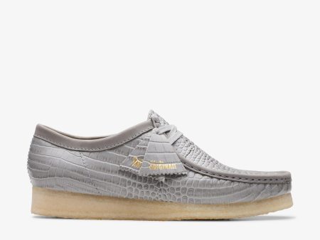 [26176573] Mens CLARKS WALLABEE - GREY CROCODILE PRINT Cheap