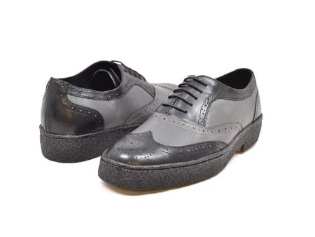 British Walkers Playboy Original Wingtips Men s Gray and Black Leather Custom Made Low Cut Oxfords Supply