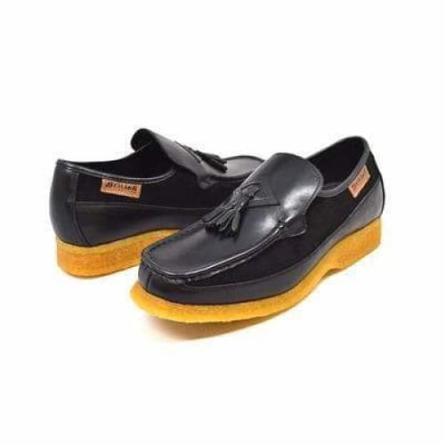 British Walkers Brooklyn Men s Black Leather and Suede Crepe Sole Slip On Discount