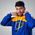 ST. LOUIS BLUES ADIDAS 3 STRIPED NOTE HOODIE - ROYAL GOLD For Discount