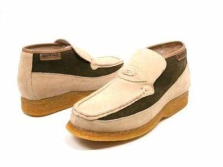 British Walkers Checkers Men s Beige and Green Suede Slip On Hot on Sale