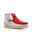 Clarks Originals Wallabee Boots VCY Men s Red and Gray Suede 26165076 For Discount