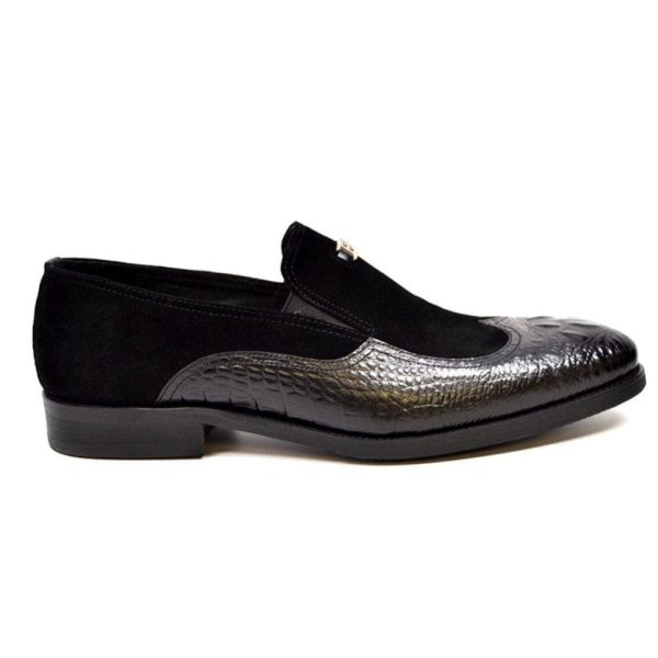 British Walkers Shiraz Croc Men s Crocodile Leather and Suede Loafers Discount