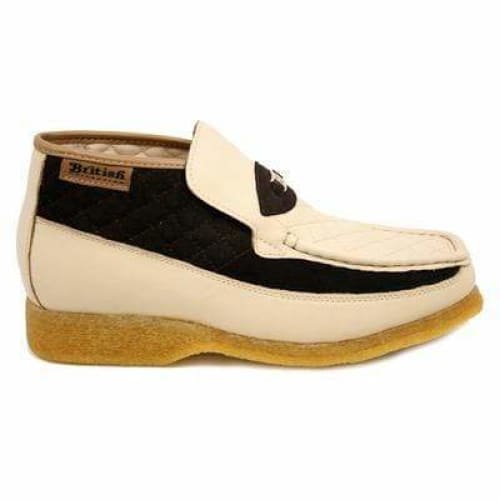 British Walkers Checkers Men s Beige and Brown Suede Slip Ons Online Hot Sale