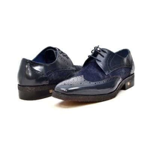 British Walkers Charles Men s Navy Blue Leather Oxford Loafers Supply