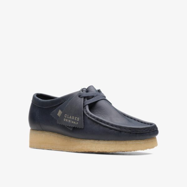 [26168642] Womens CLARKS WALLABEE - NAVY LEATHER Cheap