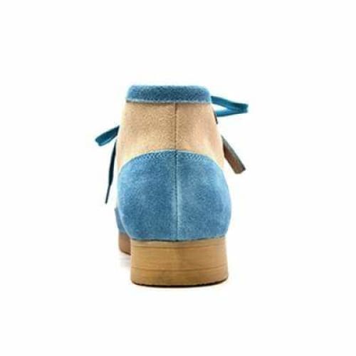 British Walkers New Castle Wallabee Boots Men s Blue and Beige Suede For Cheap