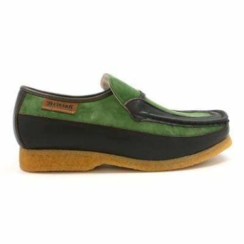 British Walkers Power Men s Green and Brown Leather Crepe Sole Slip Ons Cheap