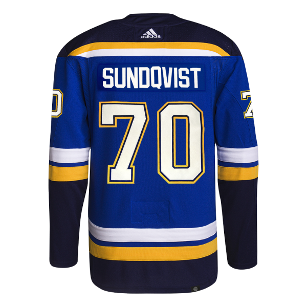 ST. LOUIS BLUES AUTHENTIC SUNDQVIST #70 HOME PRO-STITCH JERSEY - BLUE For Cheap