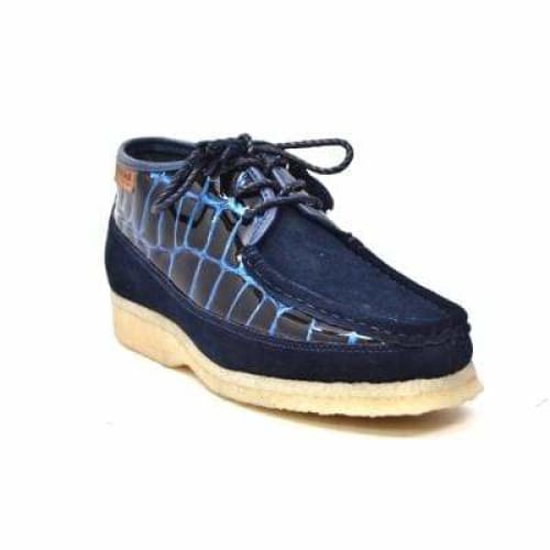 British Walkers Knicks Croc Men s Navy Blue Crocodile Leather and Suede Cheap