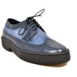 British Walkers Playboy Wingtips Men s Navy Blue Leather Crepe Sole Low Tops Discount