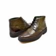 British Walkers Playboy Wingtips Limited Edition Men s Olive Green Ostrich Leather High Top Boots Hot on Sale